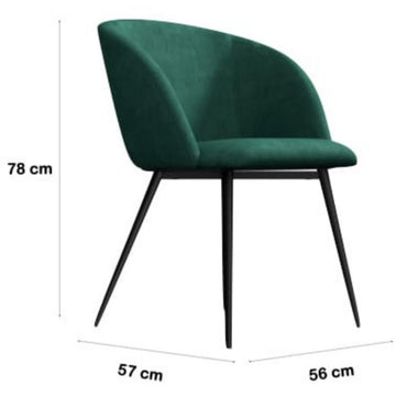 Mid-Century Teal Velvet Dining Chair Set of 2