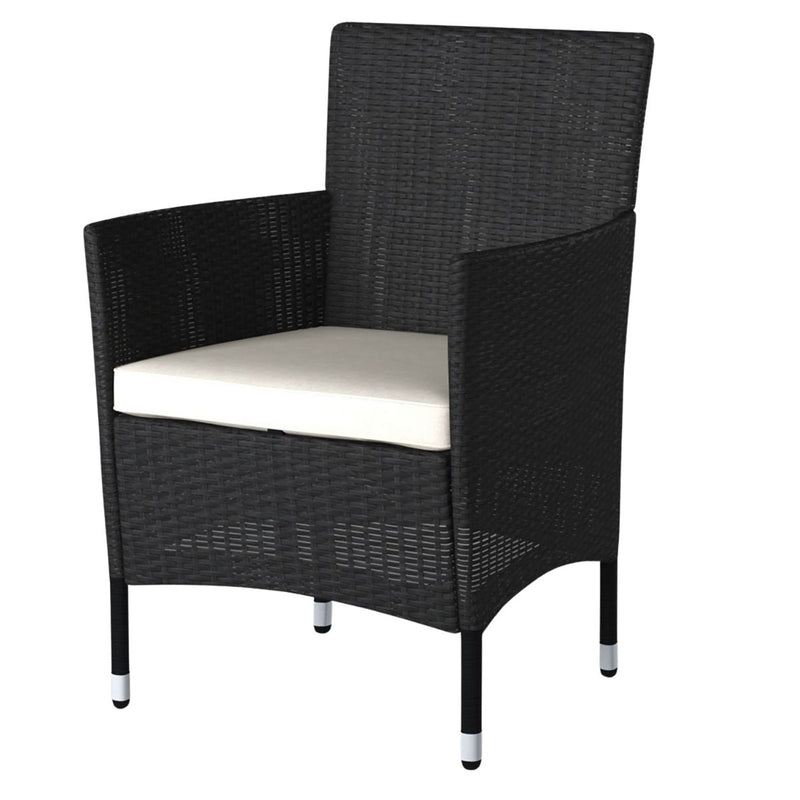 Lucia 2 Seater Rattan Outdoor Balcony Set Black