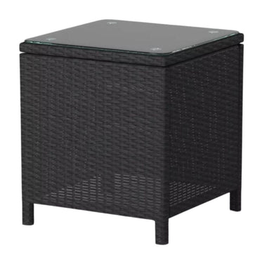 Lucia 2 Seater Rattan Outdoor Balcony Set Black