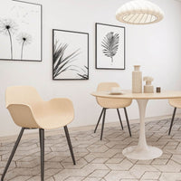 Looney Natural Elegant Armrest Dining Chair Set of 2