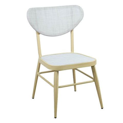 Sammy Modern Retro Natural White Outdoor Dining Chair Set of 2