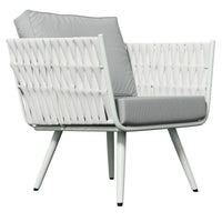 Milano White Outdoor One-Seater Sofa with Cushions