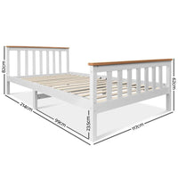 Artiss King Single Wooden Bed Frame Timber  Kids Adults
