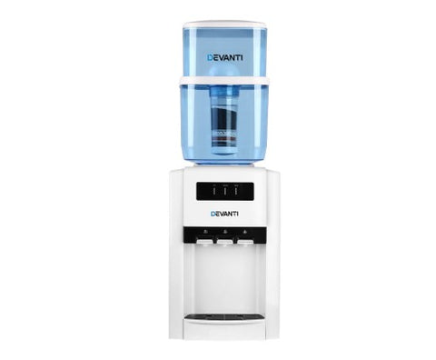 Devanti 22L Bench Top Water Cooler Dispenser Filter Purifier Hot Cold Room Temperature Three Taps