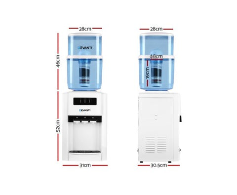 Devanti 22L Bench Top Water Cooler Dispenser Filter Purifier Hot Cold Room Temperature Three Taps