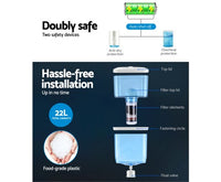 Devanti 22L Bench Top Water Cooler Dispenser Filter Purifier Hot Cold Room Temperature Three Taps