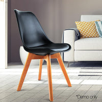 Artiss Set of 4 Padded Dining Chair - Black