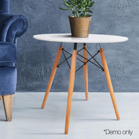 Artiss Round Wooden Dining Table - White