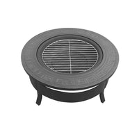 Grillz Round Outdoor Fire Pit BBQ Table Grill Fireplace