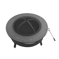 Grillz Round Outdoor Fire Pit BBQ Table Grill Fireplace