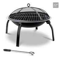 Grillz 22 Inch Portable Foldable Outdoor Fire Pit Fireplace