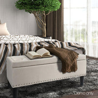 Artiss Fabric Storage Ottoman - Beige
