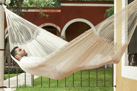 Jumbo Size Outdoor Cotton Hammock in Cream
