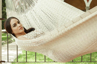 Jumbo Size Outdoor Cotton Hammock in Cream