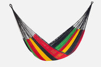 Jumbo Size Outdoor Cotton Hammock in Rasta