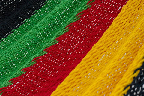 Jumbo Size Outdoor Cotton Hammock in Rasta