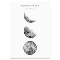 Canvas Print Picture Wall Artwork Poster Simple Moon Phase Paintings Minimalist Style Nordic Home Decoration Module Living Room