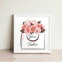 Allenjoy Watercolor Wall Pictrues Rose Perfume Bottle Motivational Quotes Canvas Paitntings Fashion Girls Bedroom Decor Posters