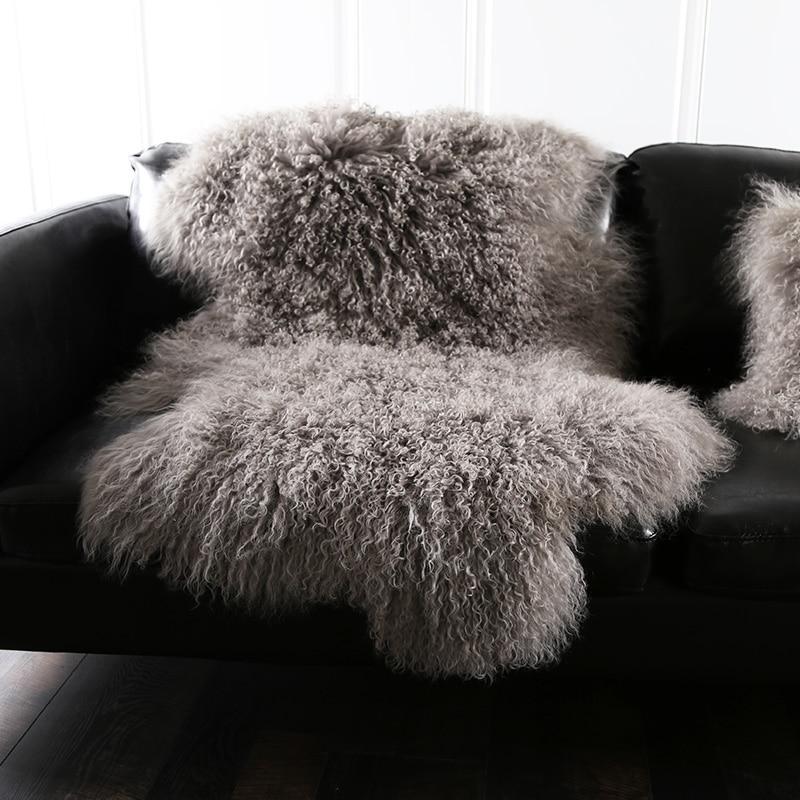 Sheepskin Shag Rug 100% Genuine Mongolian Free Shaped Cut