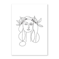 Abstract Women Line Drawing Nordic Poster&Prints Modern Canvas Painting Wall Art Yellow Girl Wall Picture Bedroom Home Decor