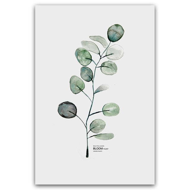 Simple Watercolor Vase Green Plant Art Poster Wall Art Print Canvas Painting Picture Modern Home Living Room Decoration Custom
