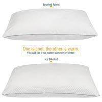 Reversible Cool Warm Silk Fabric Shredded Memory Foam Queen Pillow