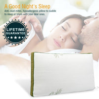 Bamboo Ployester Knit Bedding Pillow Washable  Queen Size x 2