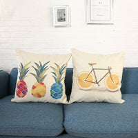 Home soft decoration office pineapple single car sofa by pillow case square imitation linen pillowcase car cushion wholesale