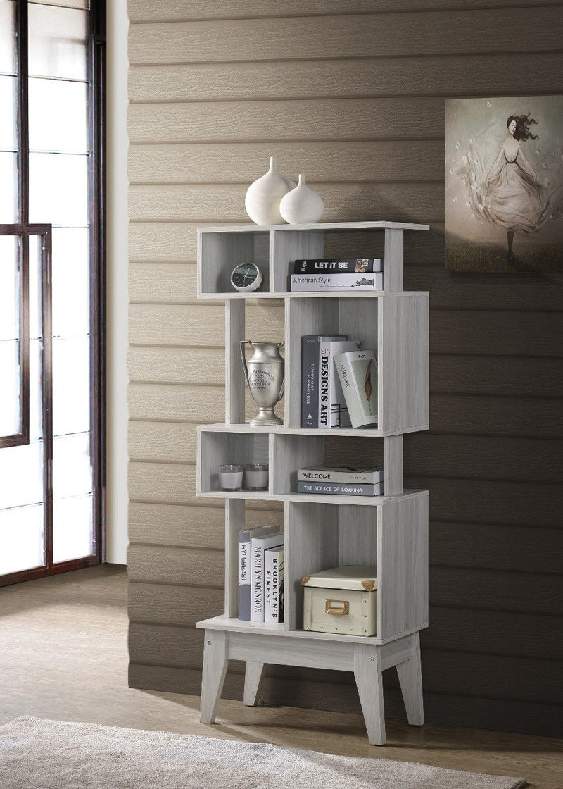 Display Shelf Cabinet In White Oak