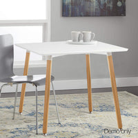 Artiss Beech Wood Dining Table - White