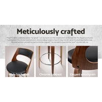 Artiss Set of 4 Wooden Bar Stools PU Leather - Black and Wood