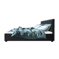 Artiss Bed Frame Double Size Gas Lift Base With Storage Fabric Charcoal Vila