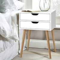 Artiss Bedside Tables Drawers Side Table Nightstand Wood Storage Cabinet White