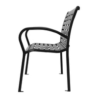 Gardeon Garden Bench Outdoor Furniture Chair Steel Lounge Backyard Patio Park Black