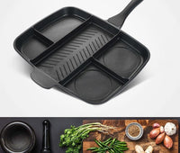 Non-Stick 5 in 1 Fry Pan Divided Skillet 15" Black