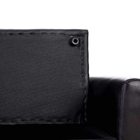 Keezi Kids Sofa Storage Armchair 2 Seater Black PU Leather Children Chair Couch