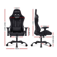 Artiss Gaming Office Chair Computer Chairs Leather Seat Racer Racing Meeting Chair Black