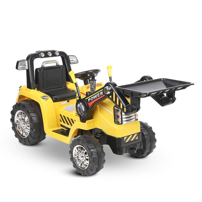 Kid's Electric Ride On Bulldozer Loader Digger - Yellow