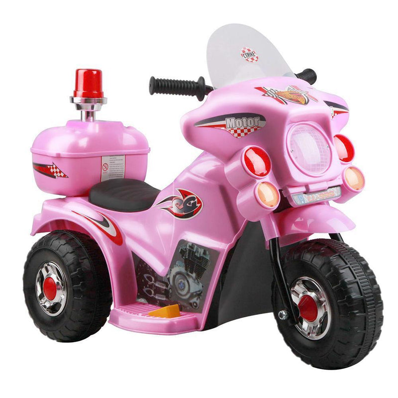 Kid's Ride on Police Patrol Motorbike - Pink