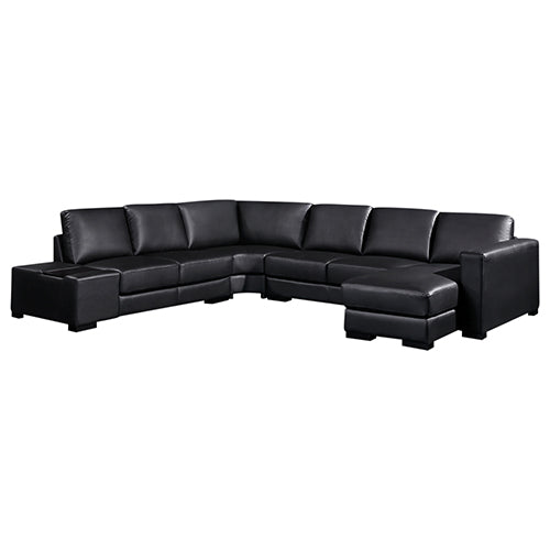 Diva Sofa U Shape Large Size Black Colour Bonded Leather