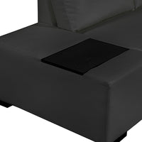 Diva Sofa U Shape Large Size Black Colour Bonded Leather