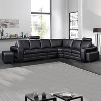 Majestic Sofa Large Size Black Colour Bonded Leather