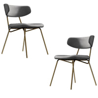Kylie Modern Slategrey Dining Chair with Gold Legs Set of 2