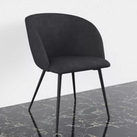 Mid-Century Grey Velvet Dining Chair Set of 2