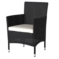 Lyka Sun-proof 4 Seater Rattan Outdoor Lounge Sofa Set Black