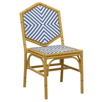 Miley French Flair Blue Outdoor Dining Chair Set of 2