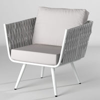 Milano White Outdoor One-Seater Sofa with Cushions