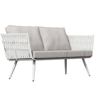 Milano White Outdoor Two-Seater Sofa with Cushions