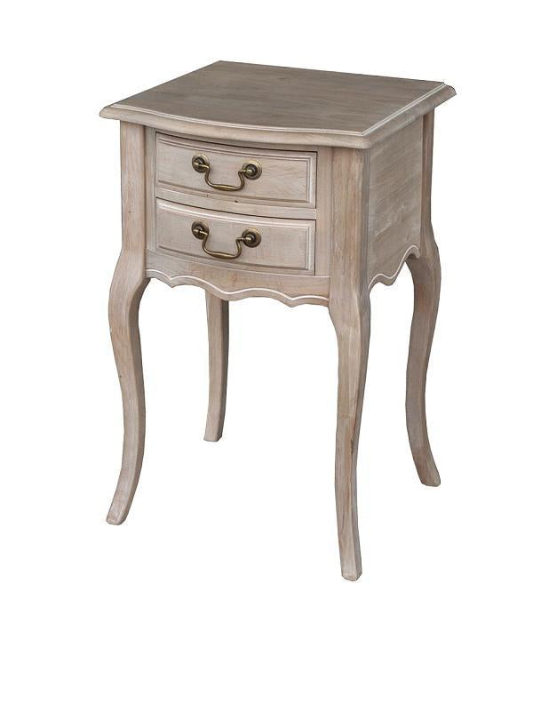 Wash White Louis XV Bedside Table