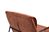 Amber Brown Polyester Upholstered Armchair Lounge Chair with Sled Base